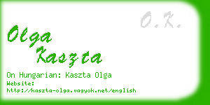 olga kaszta business card